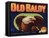 Old Baldy Brand - Upland, California - Citrus Crate Label-Lantern Press-Framed Stretched Canvas