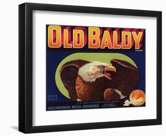 Old Baldy Brand - Upland, California - Citrus Crate Label-Lantern Press-Framed Art Print