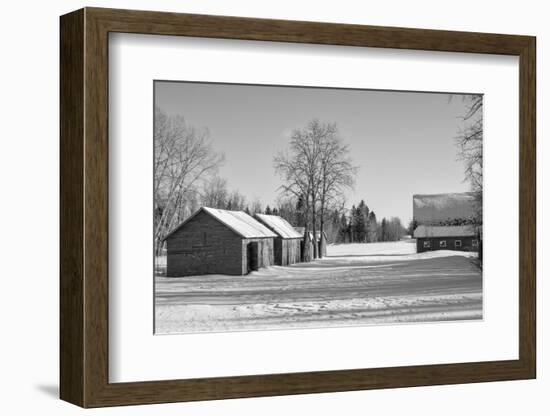 Old Barn and Sheds in Black and White-kat72-Framed Photographic Print