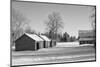 Old Barn and Sheds in Black and White-kat72-Mounted Photographic Print