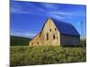 Old Barn and Spring Wheat Field-Terry Eggers-Mounted Photographic Print