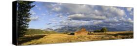 Old Barn and Teton Mountain Range, Jackson Hole, Wyoming, USA-Michele Falzone-Stretched Canvas