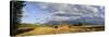 Old Barn and Teton Mountain Range, Jackson Hole, Wyoming, USA-Michele Falzone-Stretched Canvas