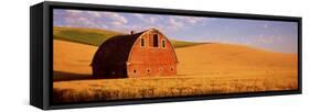 Old Barn in a Wheat Field, Palouse, Whitman County, Washington State, USA-null-Framed Stretched Canvas
