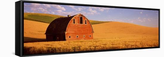 Old Barn in a Wheat Field, Palouse, Whitman County, Washington State, USA-null-Framed Stretched Canvas