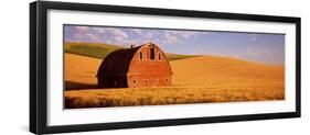 Old Barn in a Wheat Field, Palouse, Whitman County, Washington State, USA-null-Framed Premium Photographic Print