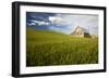 Old Barn Surrounded by Spring Wheat Field, Pr-Terry Eggers-Framed Photographic Print