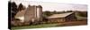 Old Barn with a Fence Made of Wheels, Palouse, Whitman County, Washington State, USA-null-Stretched Canvas