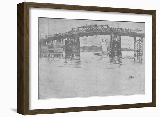 'Old Battersea Bridge', 1879, (1904)-James Abbott McNeill Whistler-Framed Giclee Print