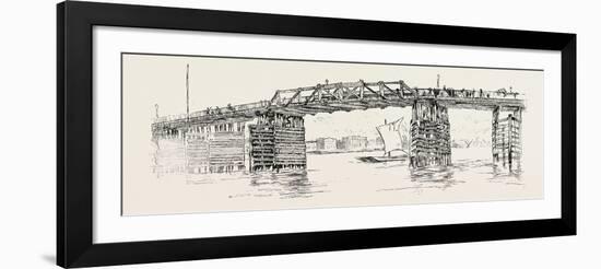 Old Battersea Bridge, from an Etching by J.A. Mcn. Whistler. London, Uk-null-Framed Giclee Print