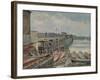 'Old Battersea Bridge, From The North Bank', looking across the River Thames, London, 1885-John Crowther-Framed Giclee Print