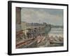 'Old Battersea Bridge, From The North Bank', looking across the River Thames, London, 1885-John Crowther-Framed Giclee Print