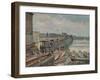 'Old Battersea Bridge, From The North Bank', looking across the River Thames, London, 1885-John Crowther-Framed Giclee Print