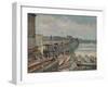 'Old Battersea Bridge, From The North Bank', looking across the River Thames, London, 1885-John Crowther-Framed Giclee Print