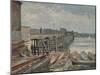 'Old Battersea Bridge, From The North Bank', looking across the River Thames, London, 1885-John Crowther-Mounted Giclee Print