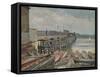 'Old Battersea Bridge, From The North Bank', looking across the River Thames, London, 1885-John Crowther-Framed Stretched Canvas