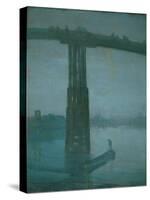 Old Battersea Bridge, Nocturne: Blue and Gold (1872-1877)-James Abbott McNeill Whistler-Stretched Canvas