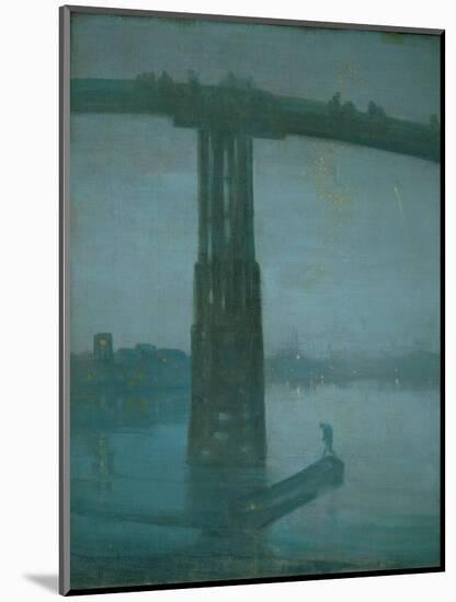 Old Battersea Bridge, Nocturne: Blue and Gold (1872-1877)-James Abbott McNeill Whistler-Mounted Giclee Print