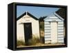 Old Beach Huts, Southwold, Suffolk, England, United Kingdom-Amanda Hall-Framed Stretched Canvas