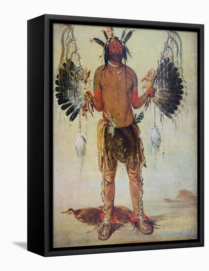 Old Bear Medicine Man of the Mandan Tribe, from a Painting of 1832-George Catlin-Framed Stretched Canvas