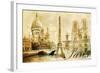 Old Beautiful Paris - Artistic Clip-Art from My Vintage Series-Maugli-l-Framed Art Print