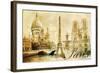 Old Beautiful Paris - Artistic Clip-Art from My Vintage Series-Maugli-l-Framed Art Print