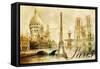 Old Beautiful Paris - Artistic Clip-Art from My Vintage Series-Maugli-l-Framed Stretched Canvas