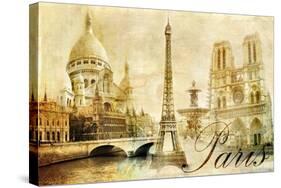 Old Beautiful Paris - Artistic Clip-Art from My Vintage Series-Maugli-l-Stretched Canvas