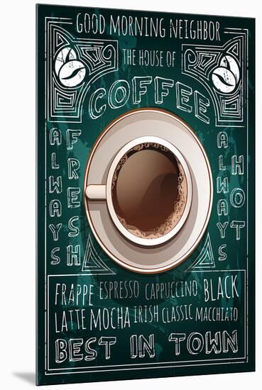 Old Best in Town Coffee Sign-null-Mounted Premium Giclee Print