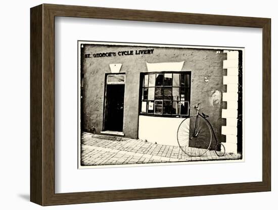 Old Bicycle at the Livery, Bermuda-George Oze-Framed Photographic Print