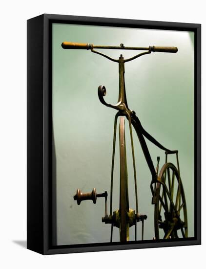 Old Bicycle, Karlovac, Croatia-Russell Young-Framed Stretched Canvas