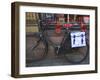 Old Bicycle with a Delft Design Saddlebag. Amsterdam, Netherlands, Europe-Amanda Hall-Framed Photographic Print