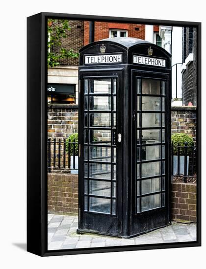 Old Black Telephone Booth on a Street in London - City of London - UK - England - United Kingdom-Philippe Hugonnard-Framed Stretched Canvas