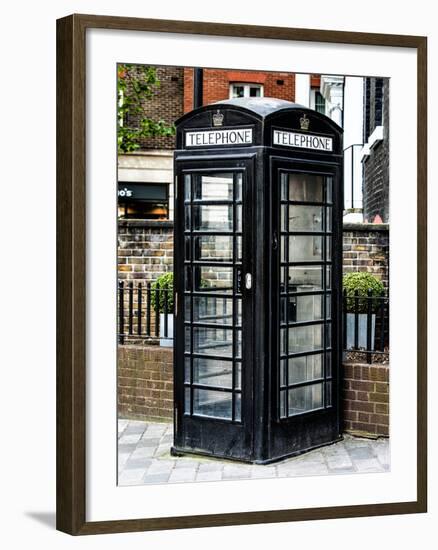 Old Black Telephone Booth on a Street in London - City of London - UK - England - United Kingdom-Philippe Hugonnard-Framed Photographic Print