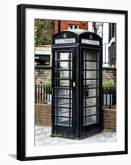 Old Black Telephone Booth on a Street in London - City of London - UK - England - United Kingdom-Philippe Hugonnard-Framed Photographic Print