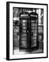 Old Black Telephone Booth on a Street in London - City of London - UK - England - United Kingdom-Philippe Hugonnard-Framed Photographic Print