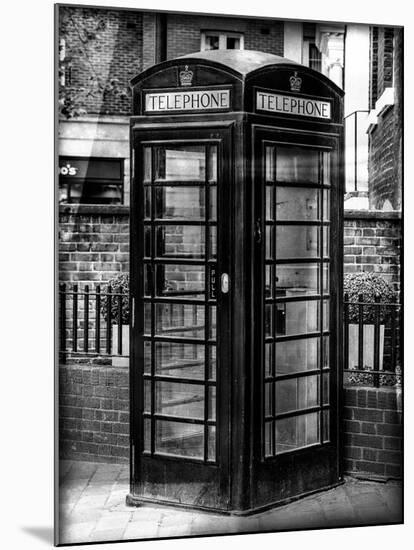 Old Black Telephone Booth on a Street in London - City of London - UK - England - United Kingdom-Philippe Hugonnard-Mounted Photographic Print