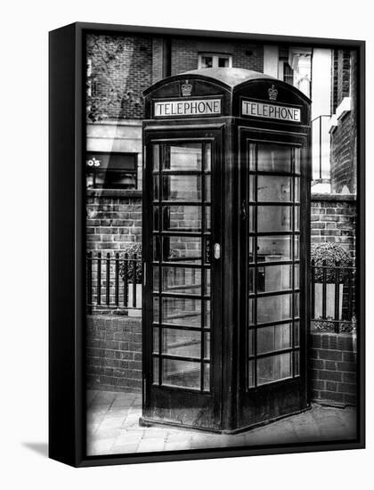 Old Black Telephone Booth on a Street in London - City of London - UK - England - United Kingdom-Philippe Hugonnard-Framed Stretched Canvas