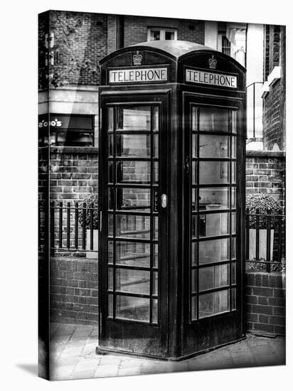 Old Black Telephone Booth on a Street in London - City of London - UK - England - United Kingdom-Philippe Hugonnard-Stretched Canvas