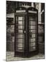 Old Black Telephone Booth on a Street in London - City of London - UK - England - United Kingdom-Philippe Hugonnard-Mounted Photographic Print