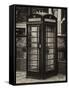 Old Black Telephone Booth on a Street in London - City of London - UK - England - United Kingdom-Philippe Hugonnard-Framed Stretched Canvas