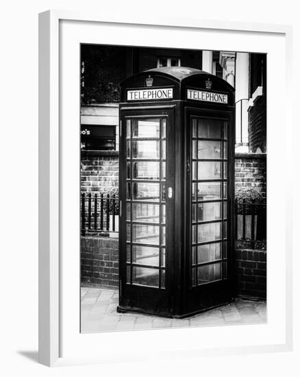 Old Black Telephone Booth on a Street in London - City of London - UK - England - United Kingdom-Philippe Hugonnard-Framed Photographic Print