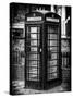 Old Black Telephone Booth on a Street in London - City of London - UK - England - United Kingdom-Philippe Hugonnard-Stretched Canvas