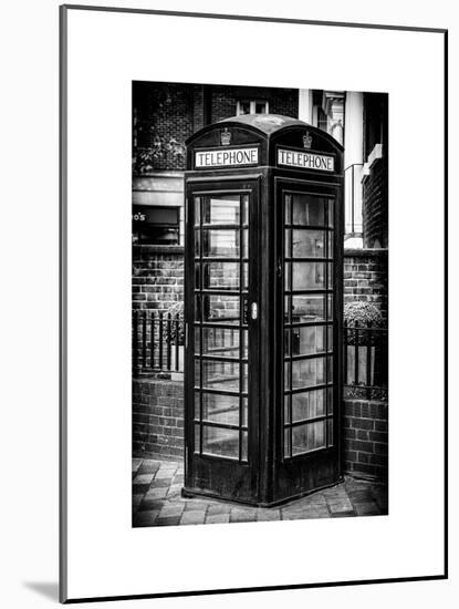 Old Black Telephone Booth on a Street in London - City of London - UK - England - United Kingdom-Philippe Hugonnard-Mounted Art Print