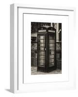 Old Black Telephone Booth on a Street in London - City of London - UK - England - United Kingdom-Philippe Hugonnard-Framed Art Print