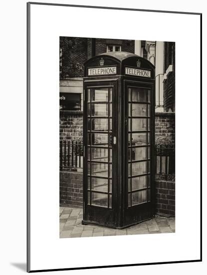 Old Black Telephone Booth on a Street in London - City of London - UK - England - United Kingdom-Philippe Hugonnard-Mounted Art Print