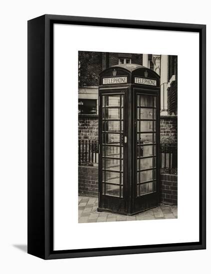 Old Black Telephone Booth on a Street in London - City of London - UK - England - United Kingdom-Philippe Hugonnard-Framed Stretched Canvas