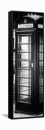 Old Black Telephone Booth on a Street in London - City of London - UK - Photography Door Poster-Philippe Hugonnard-Framed Stretched Canvas