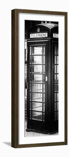 Old Black Telephone Booth on a Street in London - City of London - UK - Photography Door Poster-Philippe Hugonnard-Framed Photographic Print