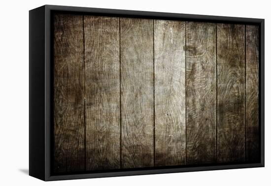 Old Black Wood Texture (For Background)-caesart-Framed Stretched Canvas